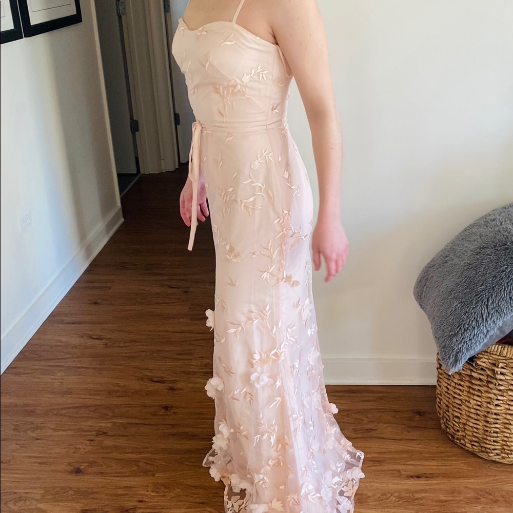 Marchesa Savona Pale Blush Floral Dress